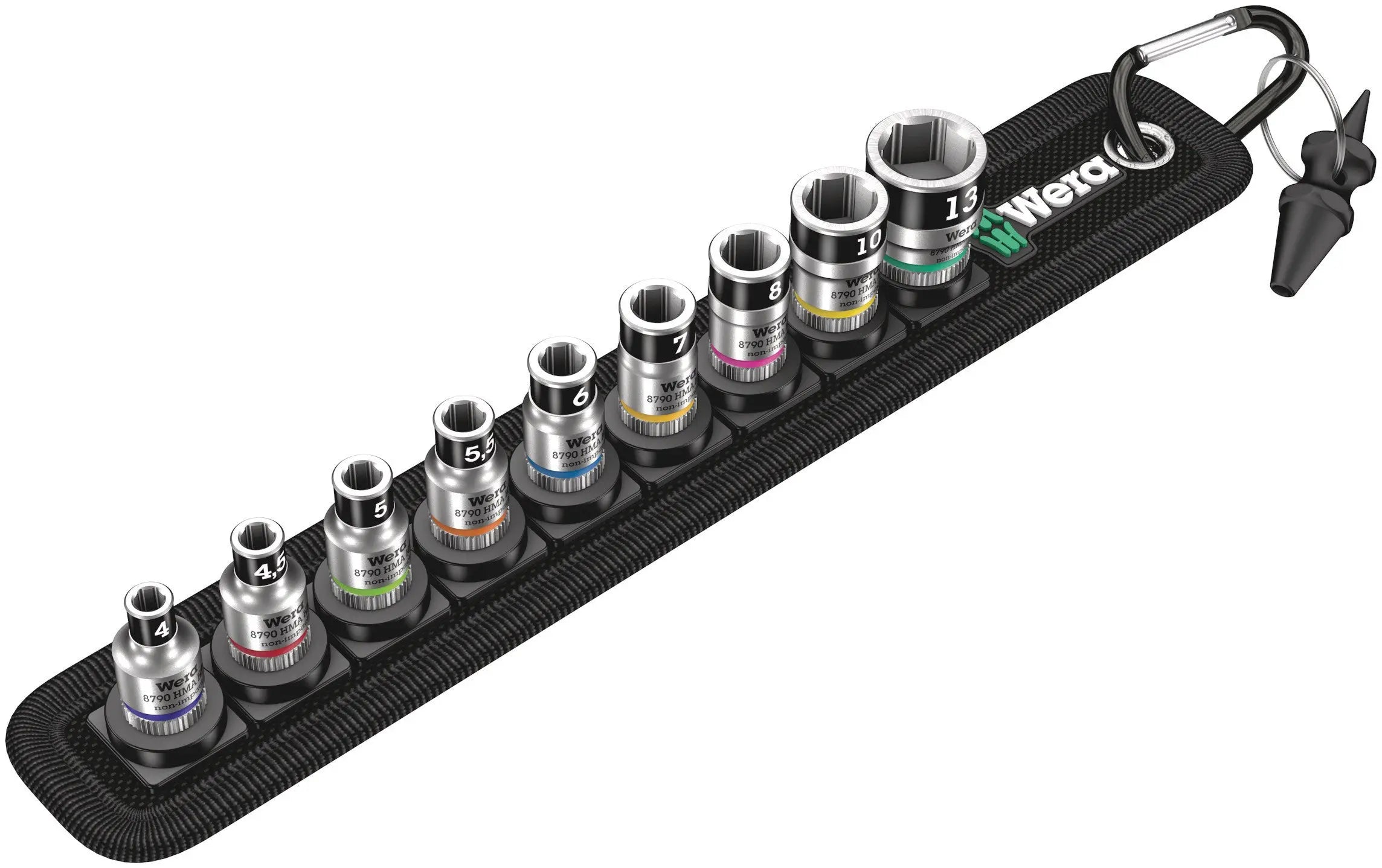 Wera Belt 1 Zyklop socket set with holding function, 1/4" drive, 10 pieces 05003880001 Wera