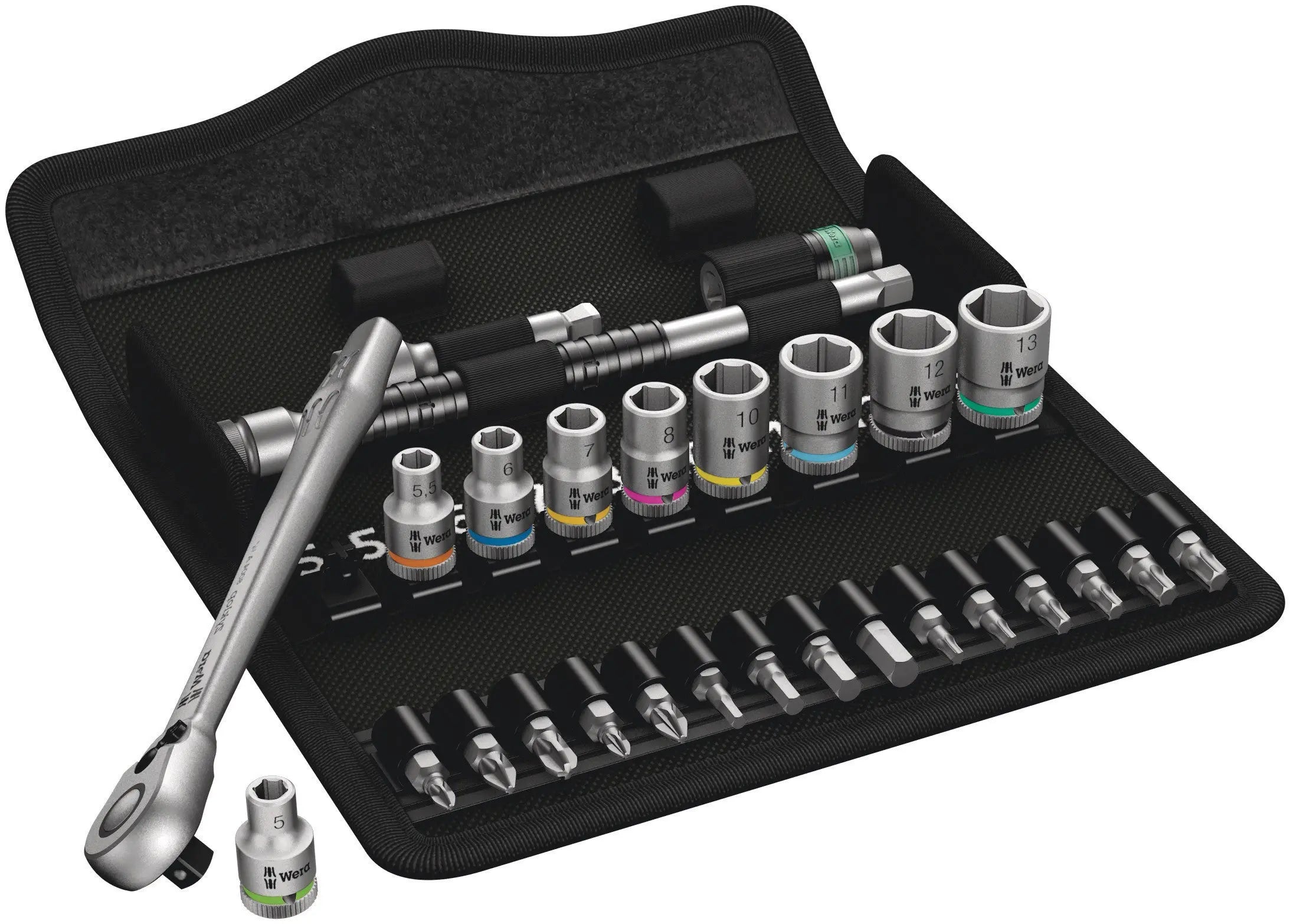 Wera 8100 SA 8 ZYKLOP METAL RATCHET SET 1/4 28 PCS RATCHET SET WITH SWITCH LEVER METRIC 05004018001 Wera