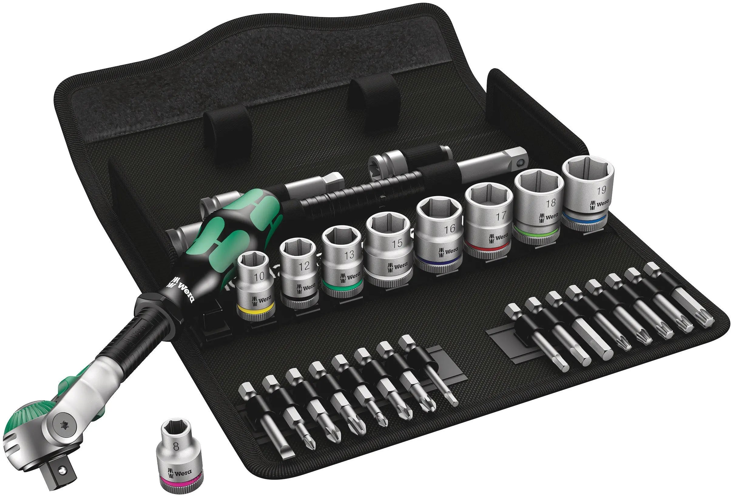 Wera 8100 SB 6 ZYKLOP SPEED RATCHET SET 3/8 29 PCS RATCHET SET 3/8" DRIVE METRIC 05004046001 Wera