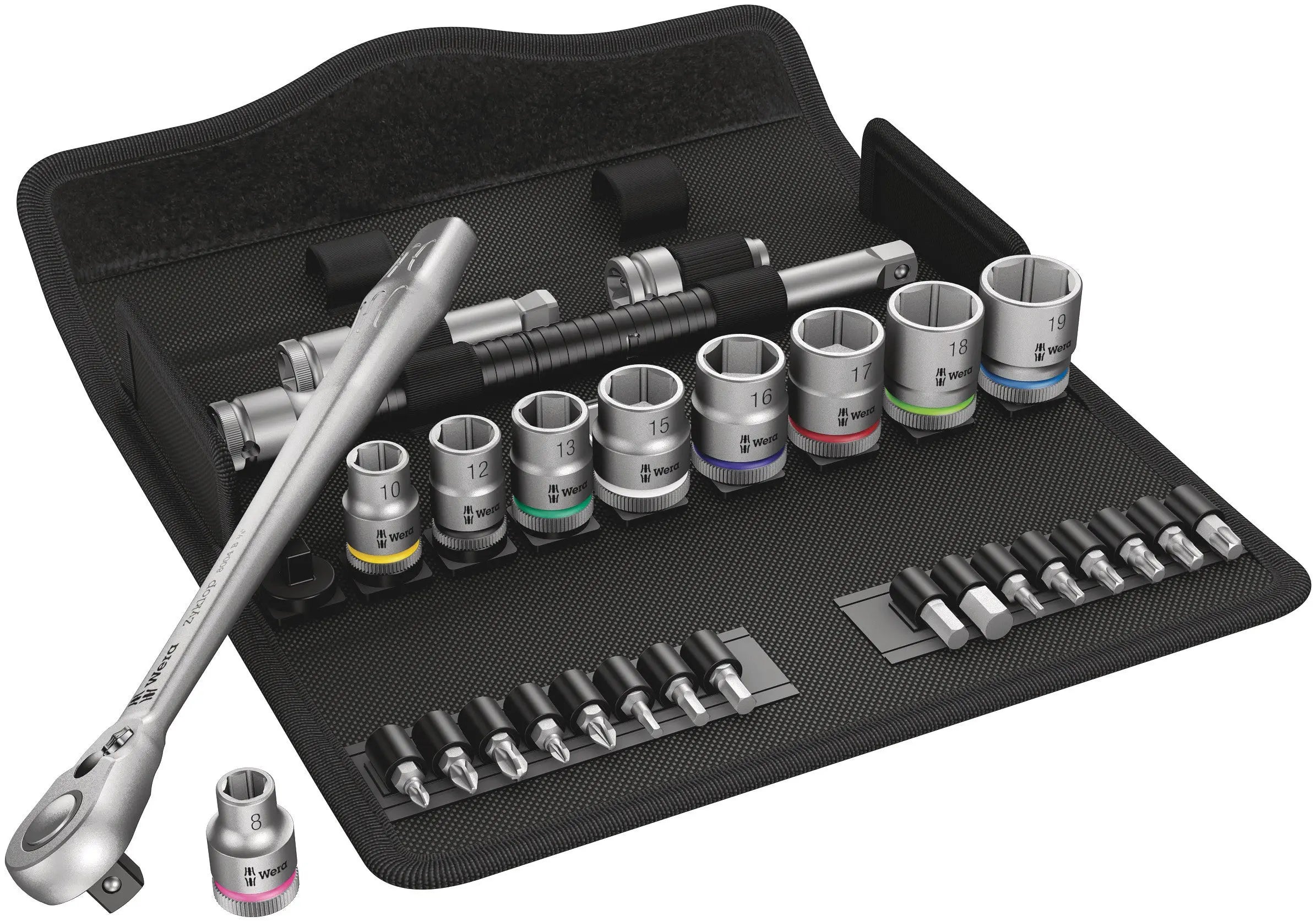 Wera 8100 SB 8 ZYKLOP METAL RATCHE SET 3/8 29 PCS RATCHET SET WITH SWITCH LEVER METRIC 05004048001 Wera