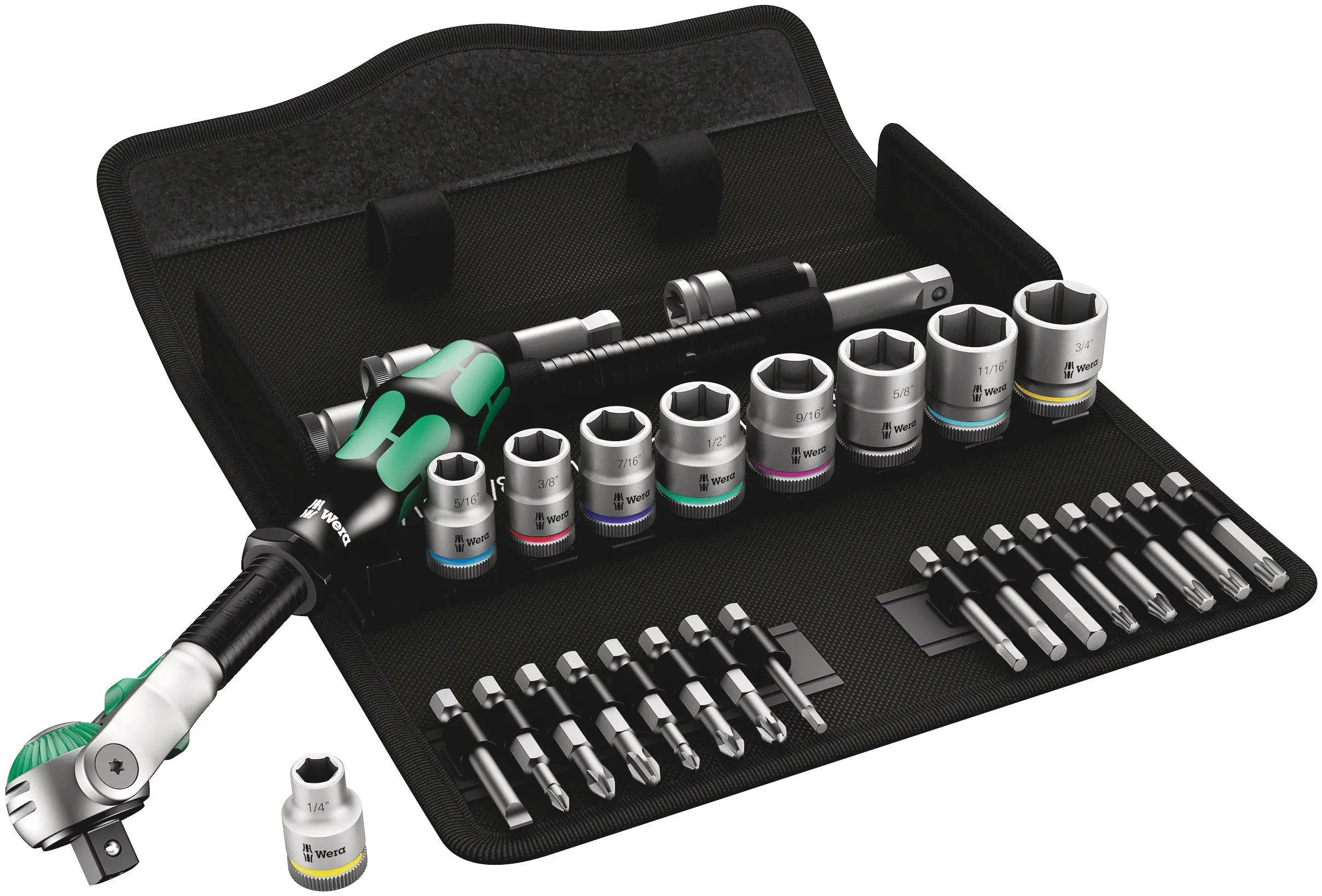 Wera 8100 SB 9 ZYKLOP SPEED RATCHET SET. IMPERIAL 3/8 29PCS RATCHET SET 3/8 DRIVE IMPERIAL 05004049001 Wera