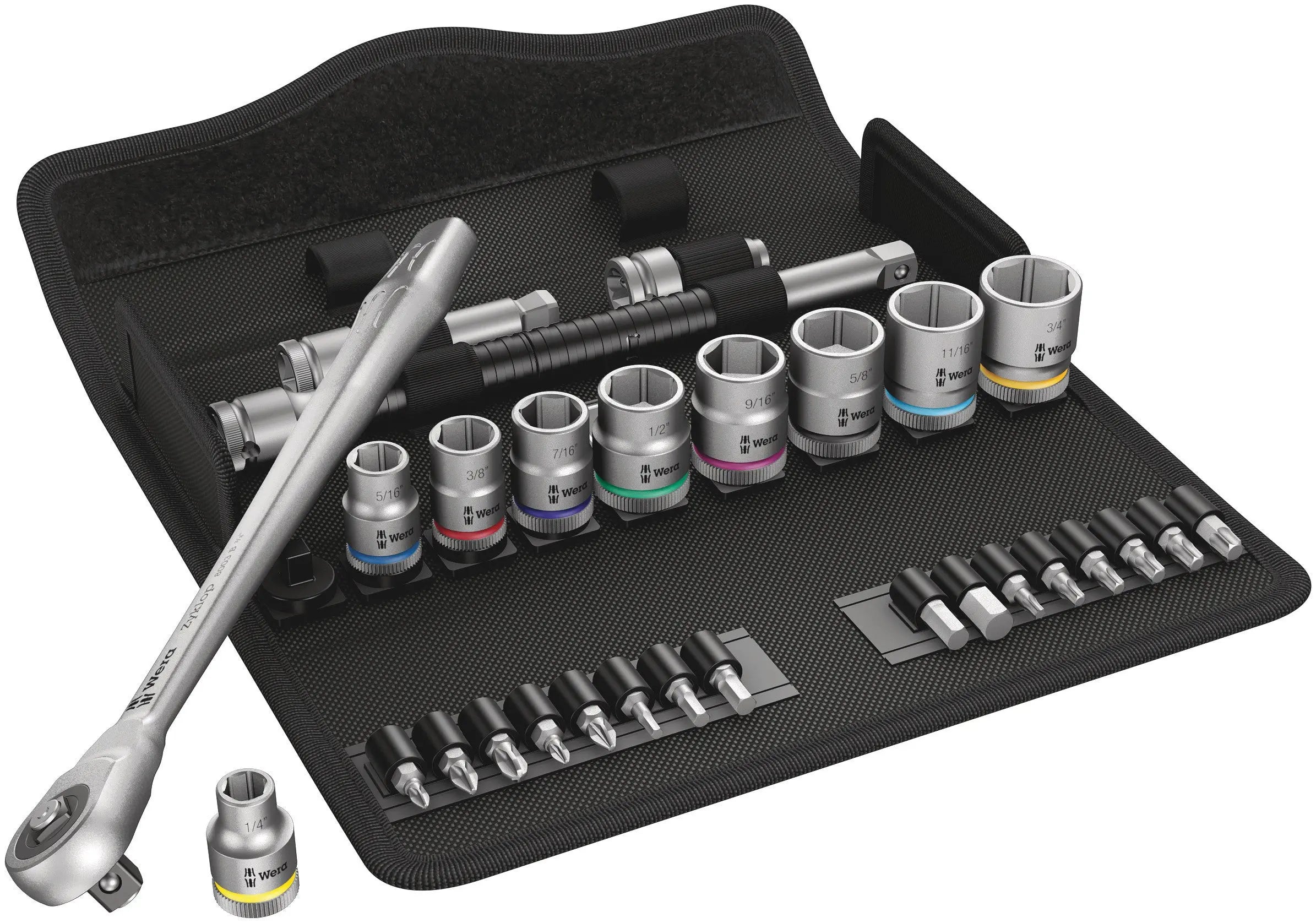 Wera 8100 SB 10 ZYKLOP METAL RATCHET SET. IMPERIAL 3/8 29 PCS RATCHET SET PUSH-THROUGH SQUARE IMPERIAL 05004050001 Wera