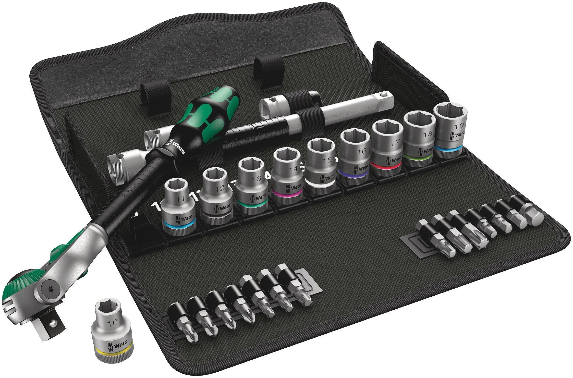 Wera 8100 SC 6 ZYKLOP SPEED RATCHET SET 1/2 25 PCS RATCHET SET 1/2" DRIVE METRIC 05004076001 Wera