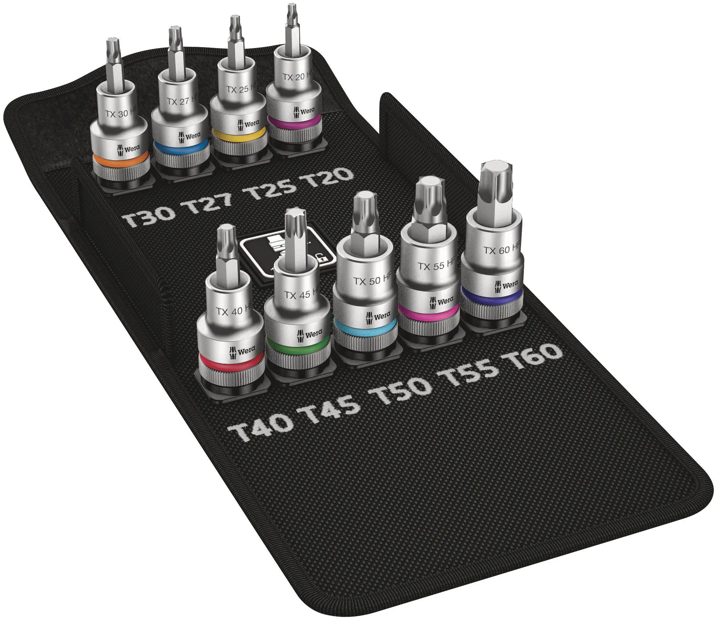 Wera 8767 C HF TX 1 ZYKLOP BIT SOCKET SET WITH 1/2" DRIVE SOCKET WITH HOLDING FUNCTION 9PCS 05004202001 Wera