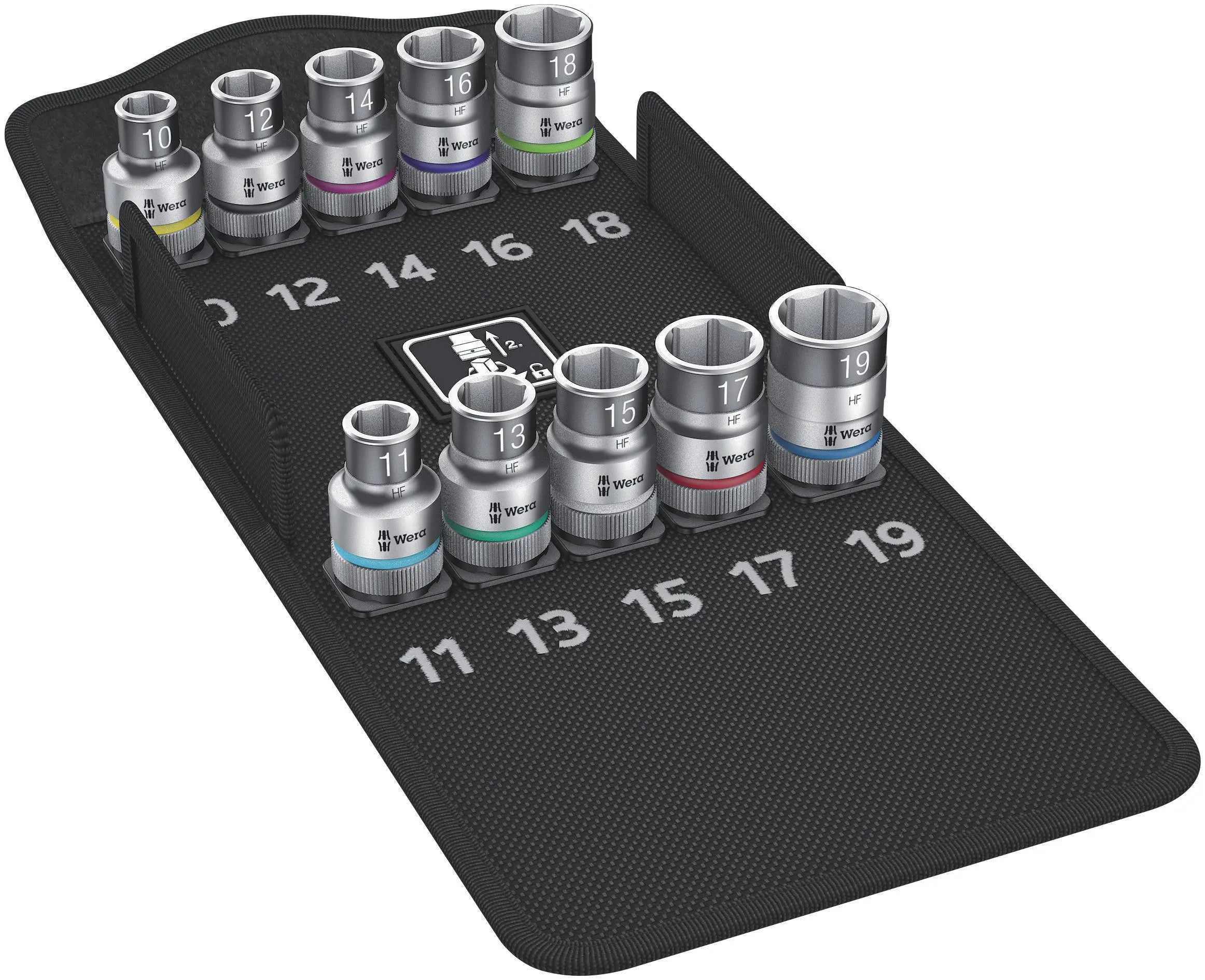 Wera 8790 HMC HF 1 ZYKLOP SOCKET SET WITH 1/2" DRIVE SOCKET WITH HOLDING FUNCTION 10PCS 05004203001 Wera