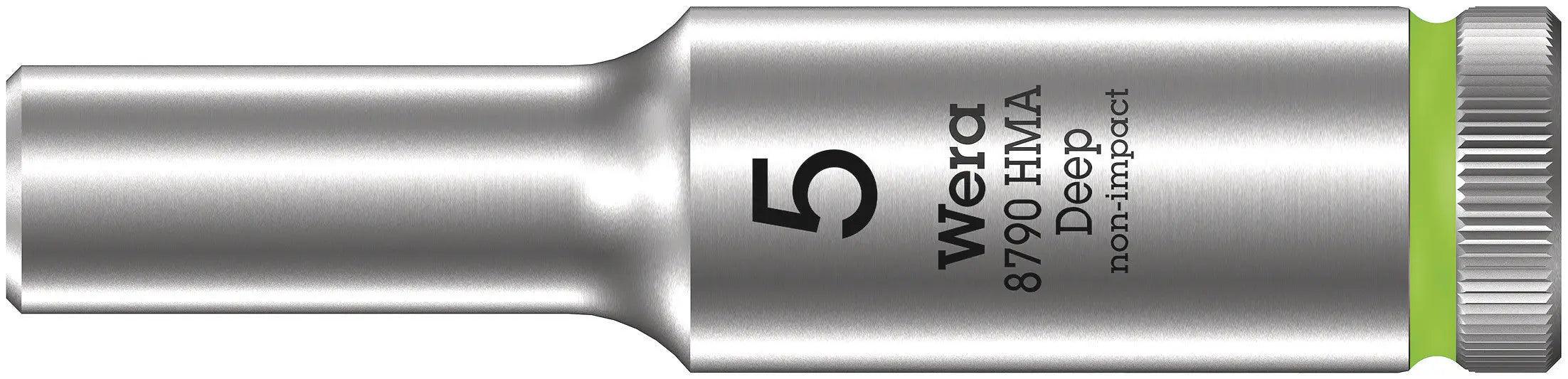 Wera 8790 HMA Deep Sockets (1/4" Drive Sockets - deep - 6-point) 1/4" Deep Socket SW 5 neon green 05004501001 Wera