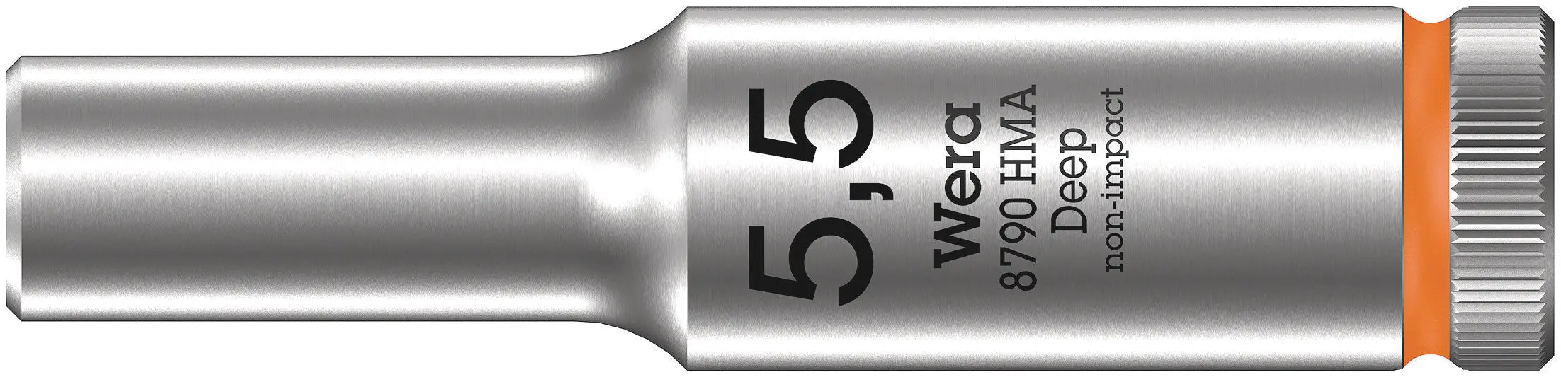 Wera 8790 HMA Deep Sockets (1/4" Drive Sockets - deep - 6-point) 1/4" Deep Socket SW 5,5 neon orange 05004502001 Wera