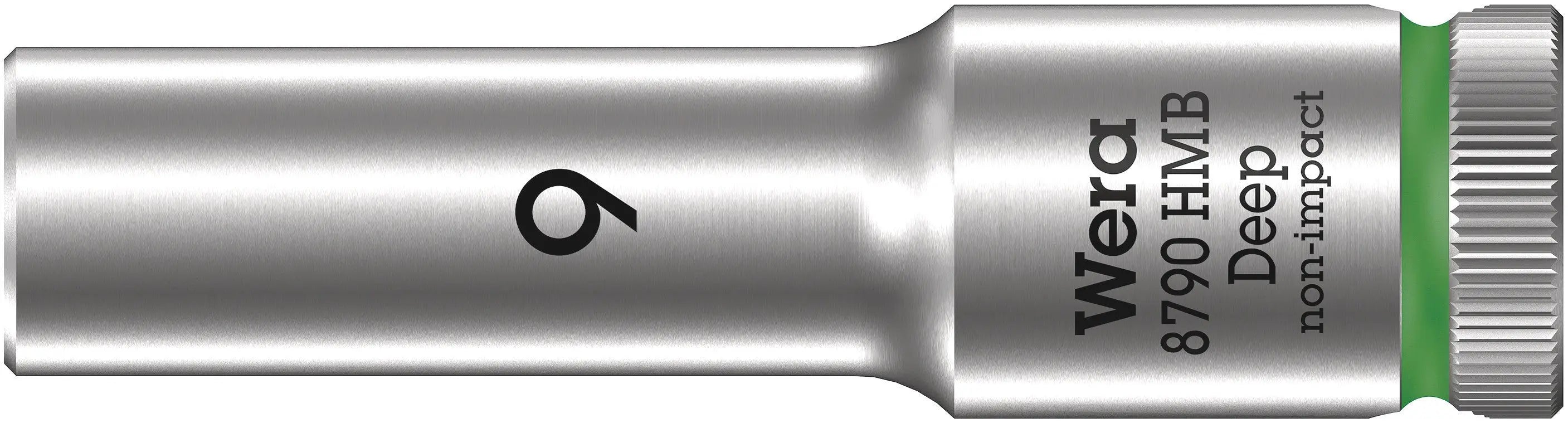 Wera 8790 HMB Deep (3/8" Drive Sockets - deep - 6-point) 3/8" Deep Socket SW 9 green 05004531001 Wera
