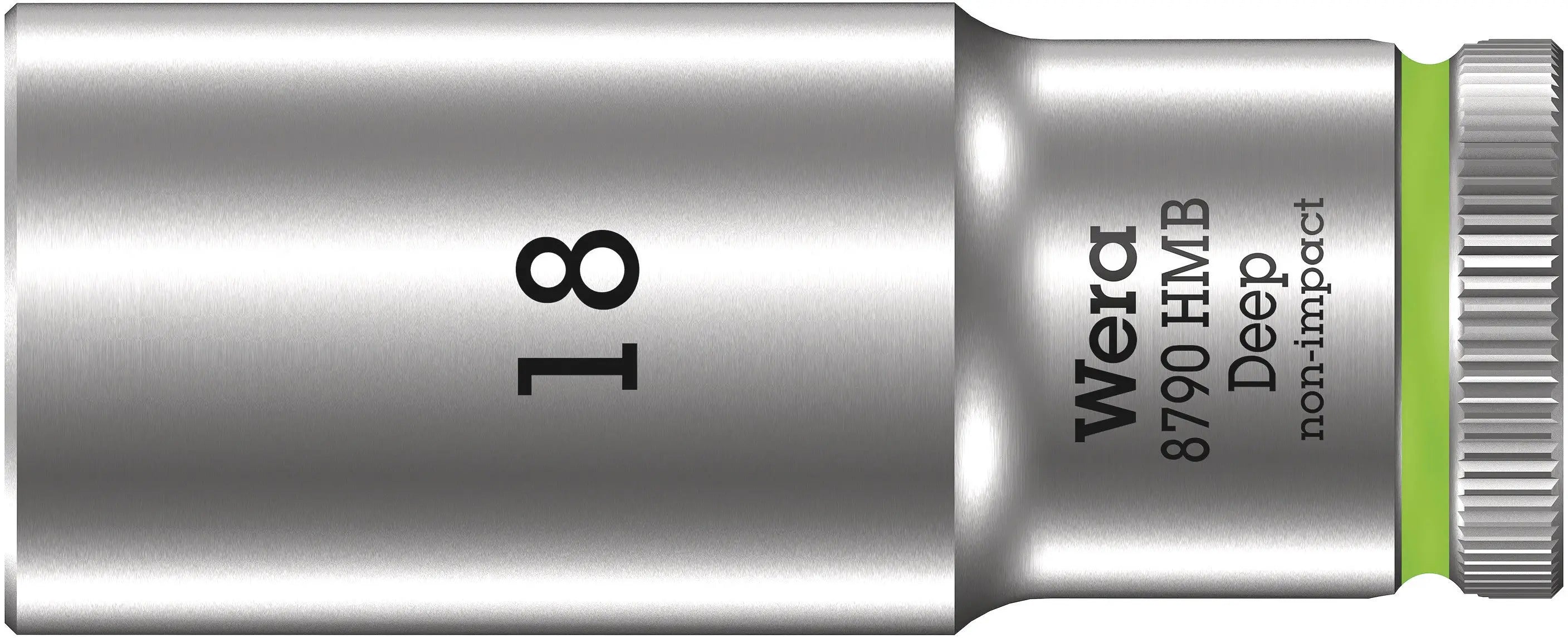 Wera 8790 HMB Deep (3/8" Drive Sockets - deep - 6-point) 3/8" Deep Socket SW 18 neon green 05004540001 Wera