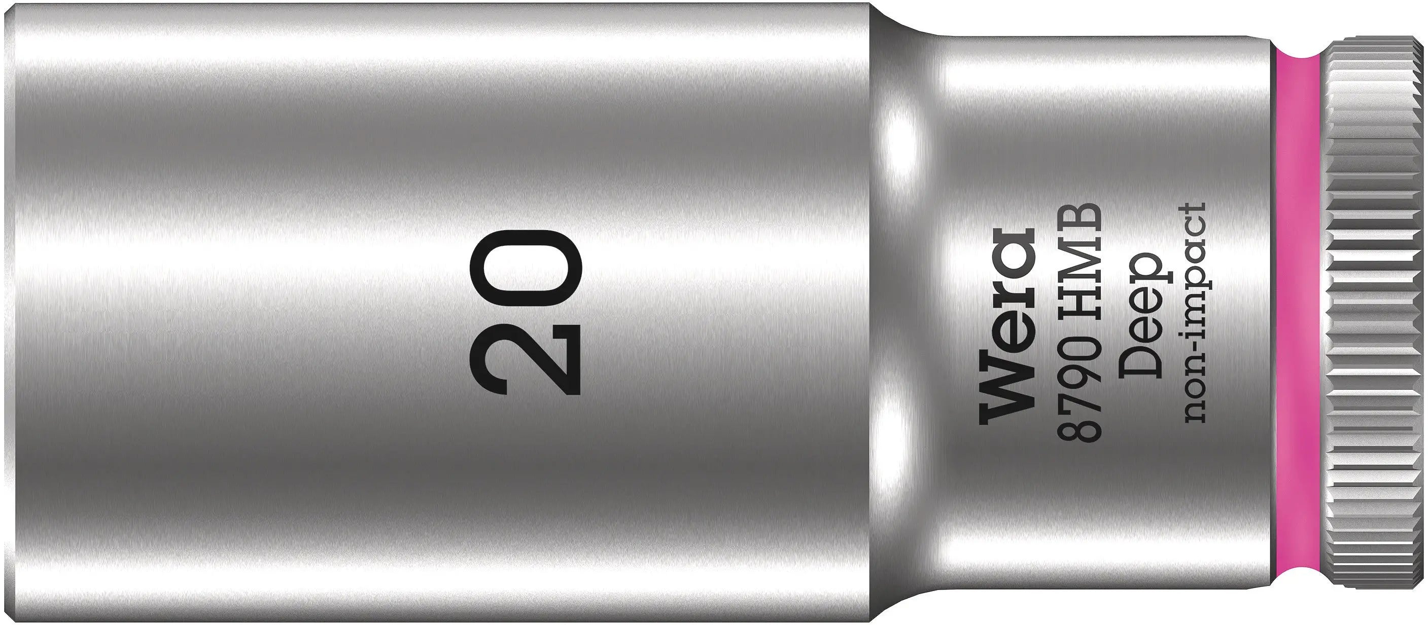 Wera 8790 HMB Deep (3/8" Drive Sockets - deep - 6-point) 3/8" Deep Socket SW 20 neon pink 05004542001 Wera