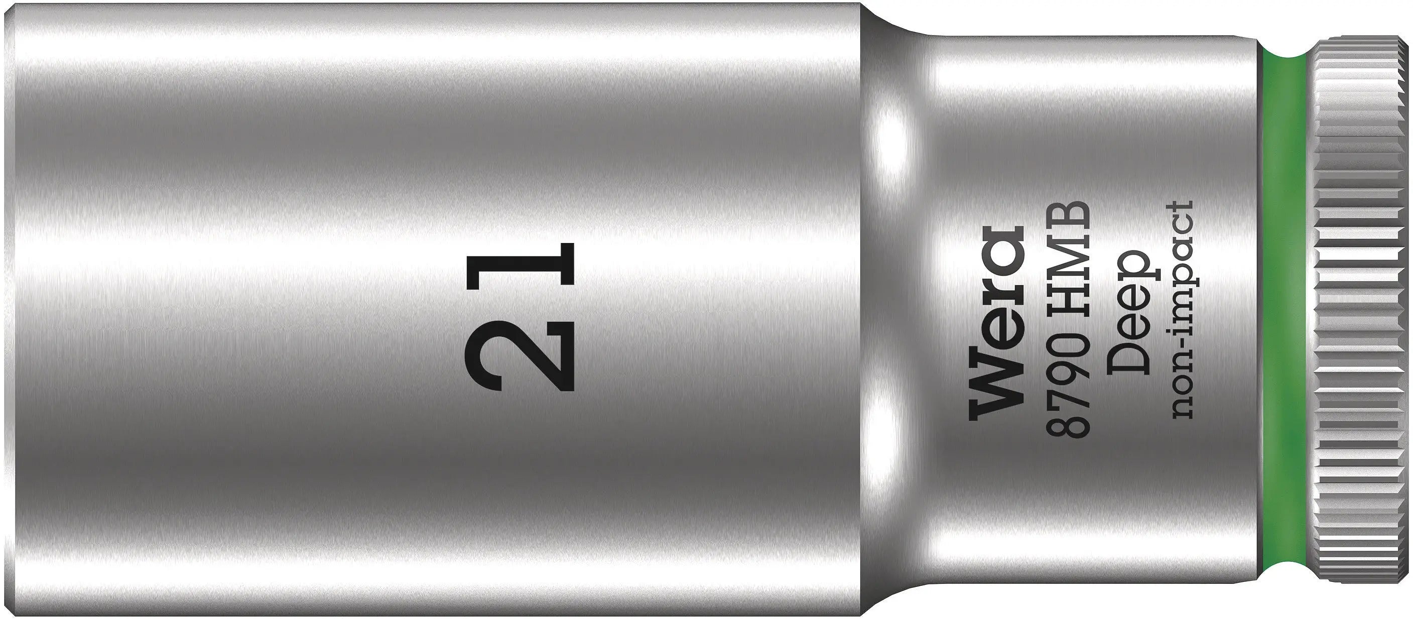 Wera 8790 HMB Deep (3/8" Drive Sockets - deep - 6-point) 3/8" Deep Socket SW 21 green 05004543001 Wera