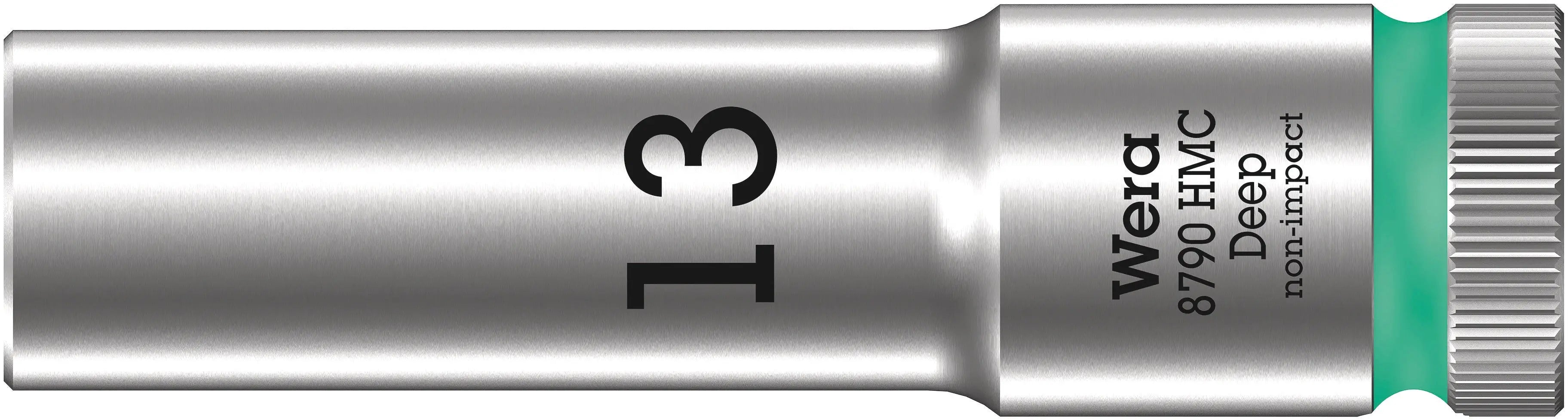 Wera 8790 HMC Deep (1/2" Drive Sockets - deep - 6-point) 1/2" Deep Socket SW 13 turquoise 05004553001 Wera