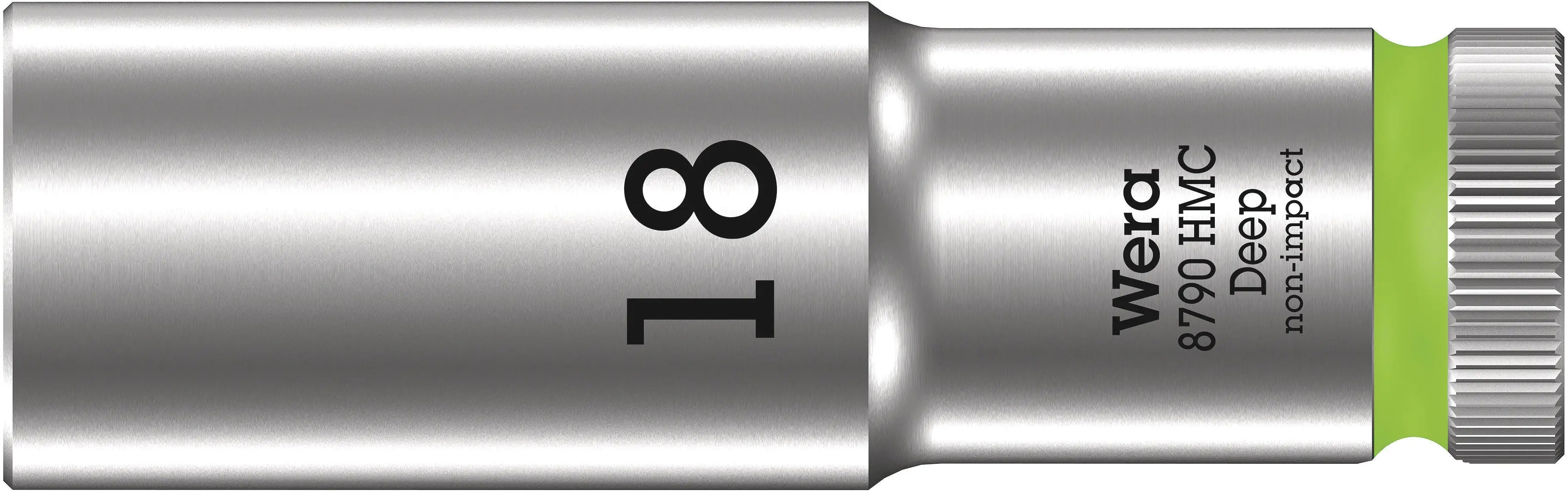 Wera 8790 HMC Deep (1/2" Drive Sockets - deep - 6-point) 1/2" Deep Socket SW 18 light green 05004558001 Wera