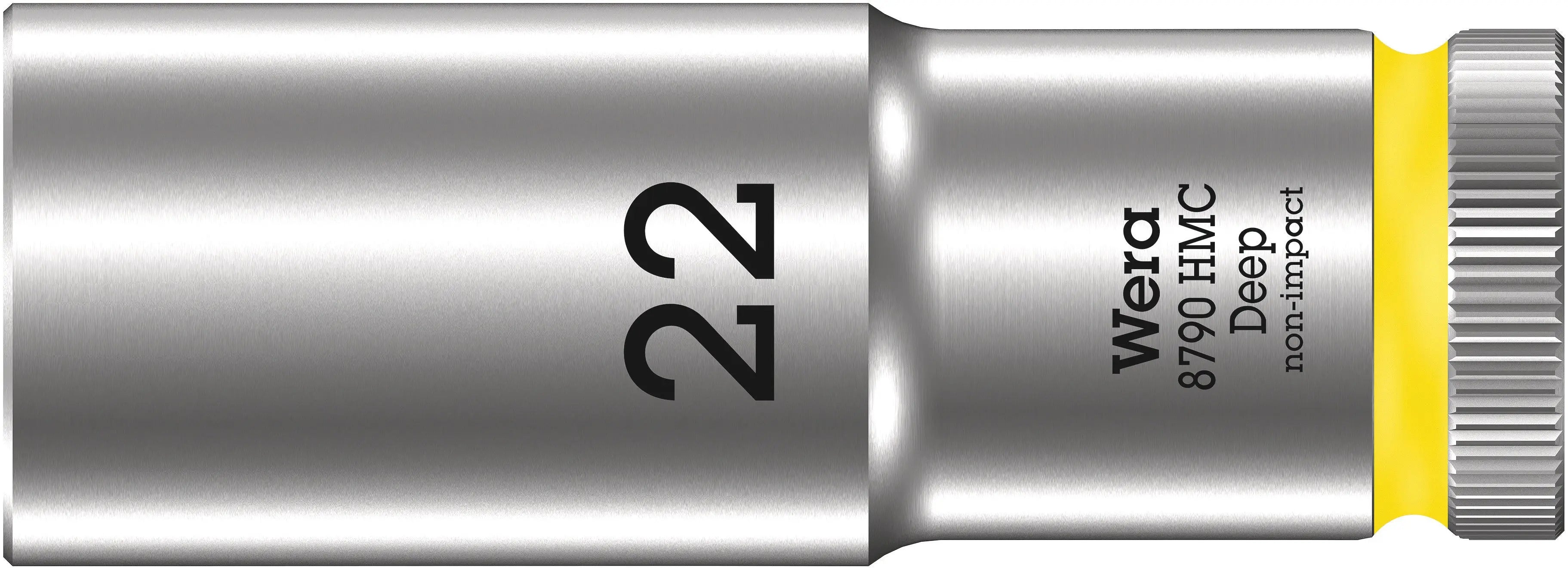 Wera 8790 HMC Deep (1/2" Drive Sockets - deep - 6-point) 1/2" Deep Socket SW 22 light yellow 05004562001 Wera