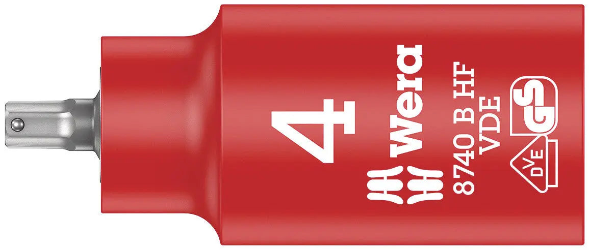 Wera 8740 B VDE HF Hex SW 4 HF Insulated Socket 05004900001 Wera