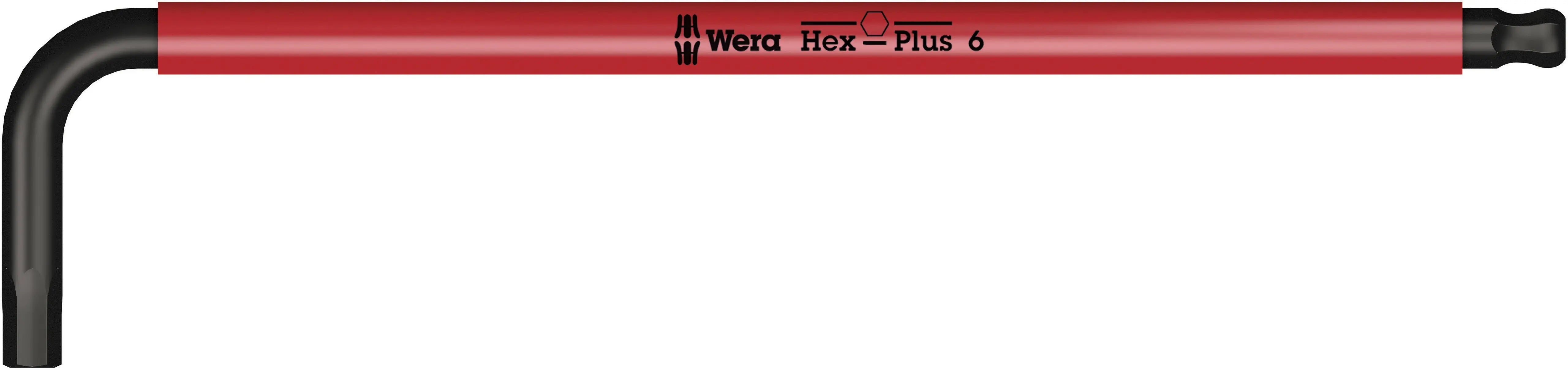 Wera 950 SPKL HEX-PLUS SW 6.0 RED LONG ARM HEX KEY 05022612001 Wera