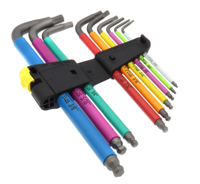 WERA 05022640001 | 950/9 Hex-Plus Multicolour Imperial L-key set, imperial, BlackLaser, 9 pieces