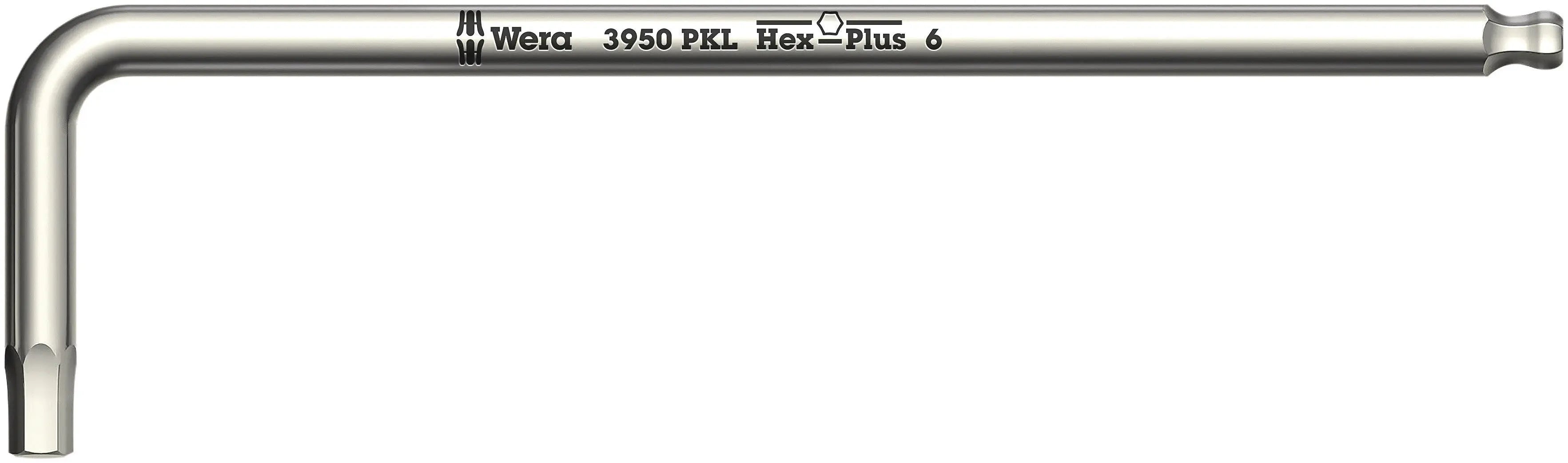 Wera 3950 PKL HEX-PLUS SW 6.0 LONG ARM BALLPOINT HEX KEY 05022706001 Wera