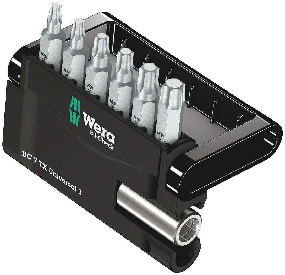 Wera BIT-CHECK 7 TX UNIVERSAL 1 TORX-BITS + UNIVERSAL BITHOLDER 05056294001 Wera