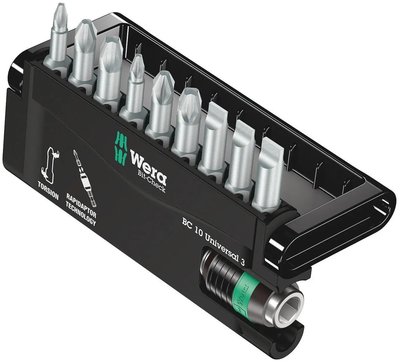 Wera BIT-CHECK 10 UNIVERSAL 3 BITS ASSORTMENT 05056375001 Wera