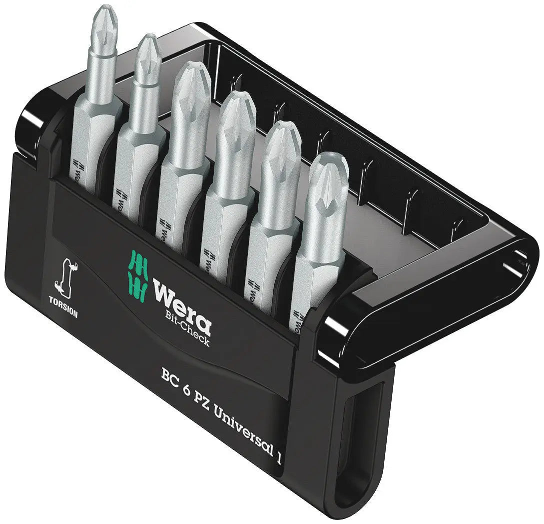 Wera BIT-CHECK 6 PZ UNIVERSAL 1 BITS FOR PZ SCREWS 05056471001 Wera