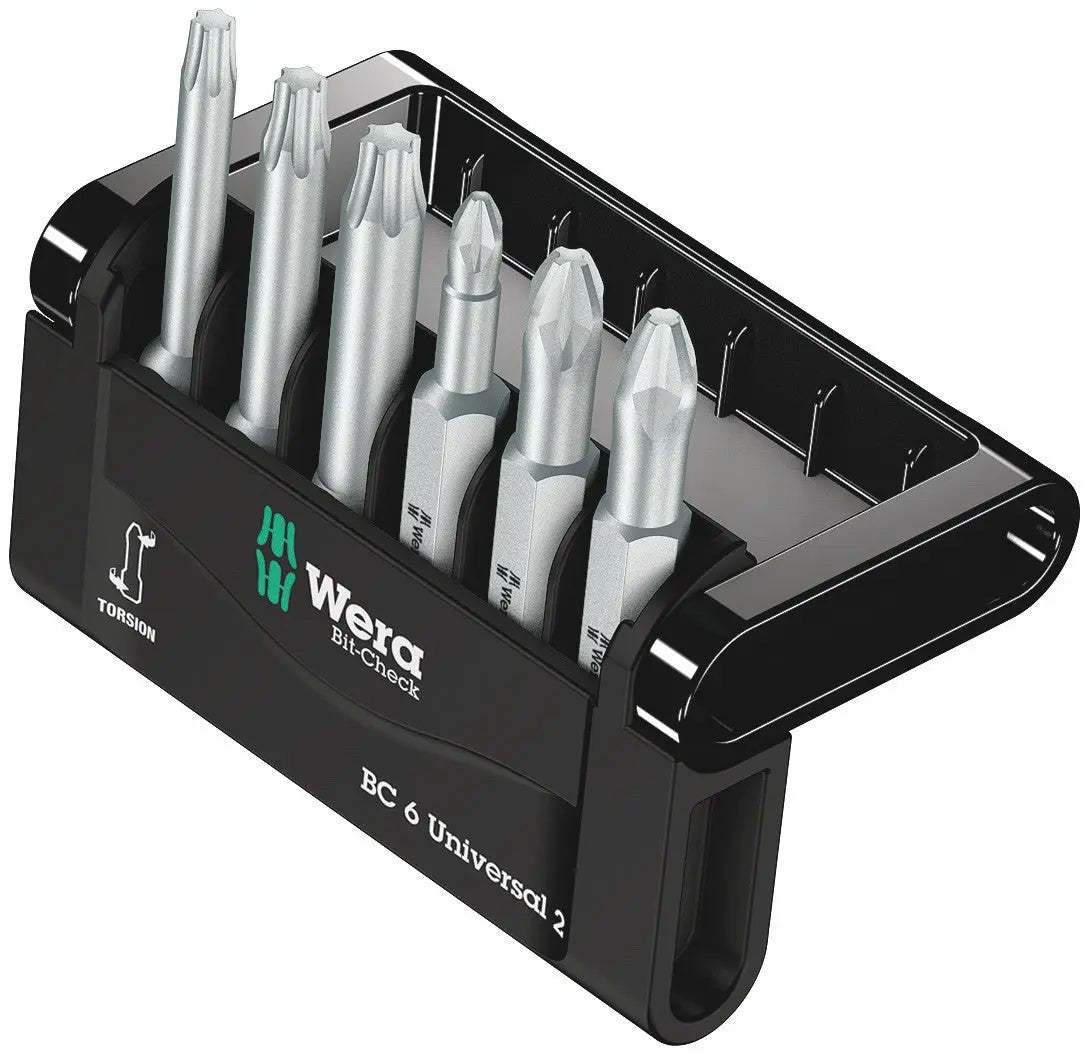 Wera BIT-CHECK 6 UNIVERSAL 2 BITS FOR SLOTTED/PH/PZ SCREWS 05056473001 Wera