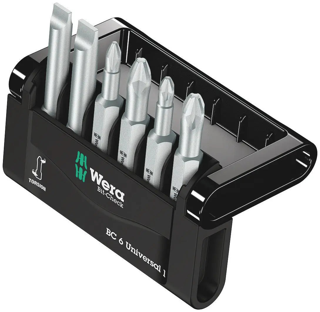 Wera BIT-CHECK 6 UNIVERSAL 1 BITS F. SLOTTED/PH/PZ SCREWS 05056474001 Wera