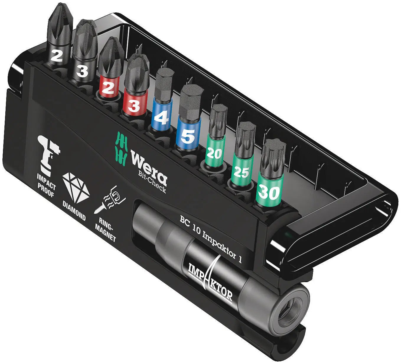 Wera BIT-CHECK 10 IMPAKTOR 1 BITS-ASSORTMENT 05057680001 Wera