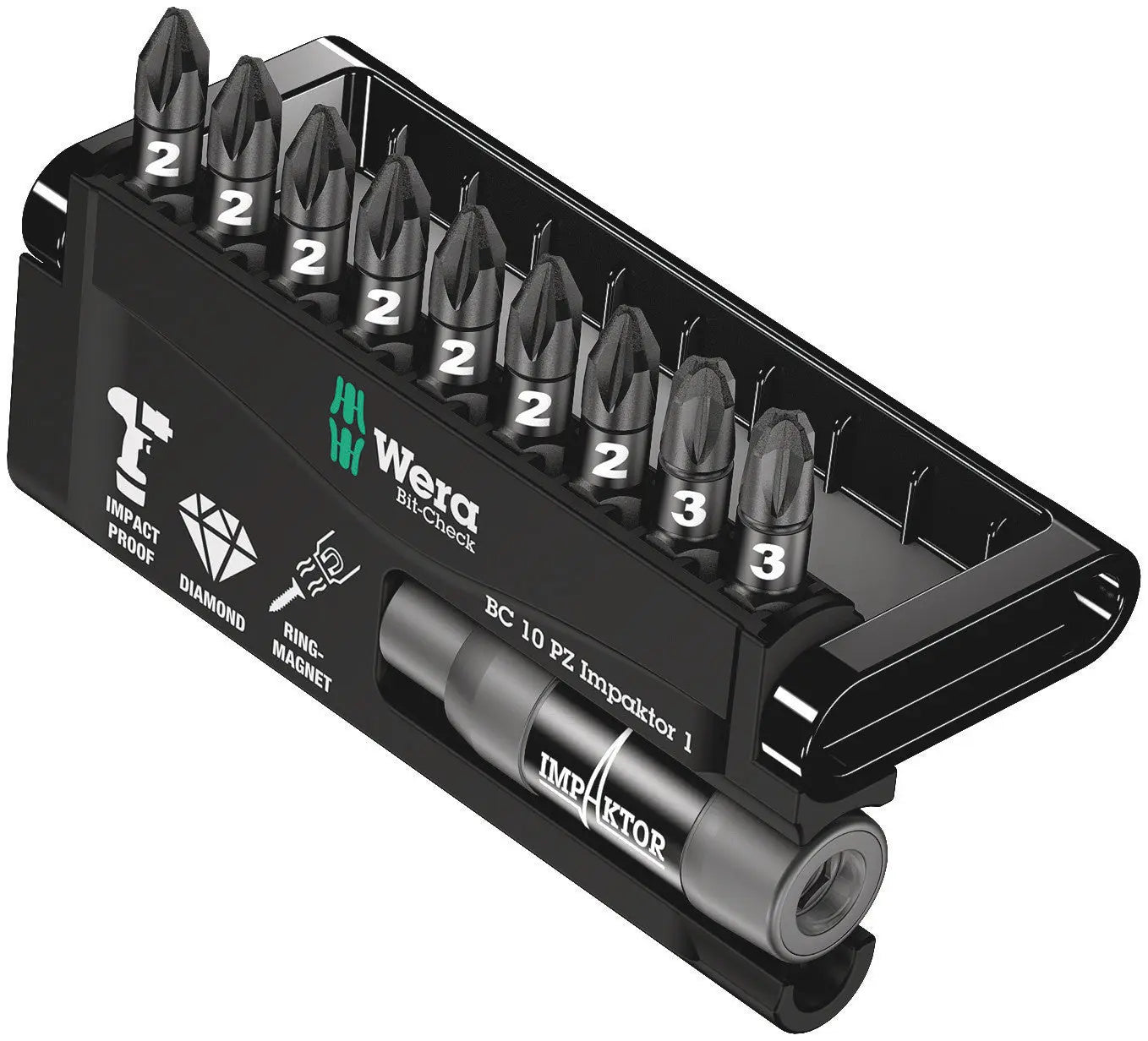 Wera BIT-CHECK 10 PZ IMPAKTOR 1 BITS-ASSORTMENT 05057684001 Wera