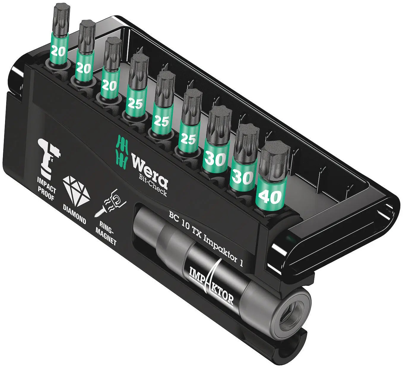 Wera BIT-CHECK 10 TX IMPAKTOR 1 BITS-ASSORTMENT TORX 05057688001 Wera