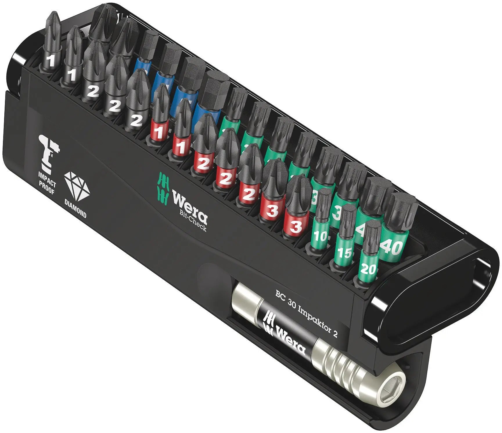 Wera Bit-Check 30 Impaktor 2 Bit Assortment 05057697001 Wera