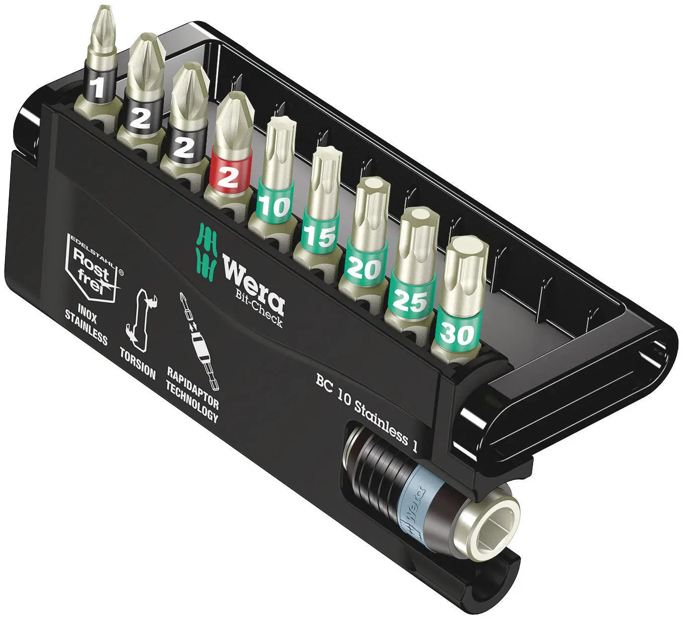 Wera BIT-CHECK 10 STAINLESS 1 BITS ASSORTMENT 05071110001 Wera