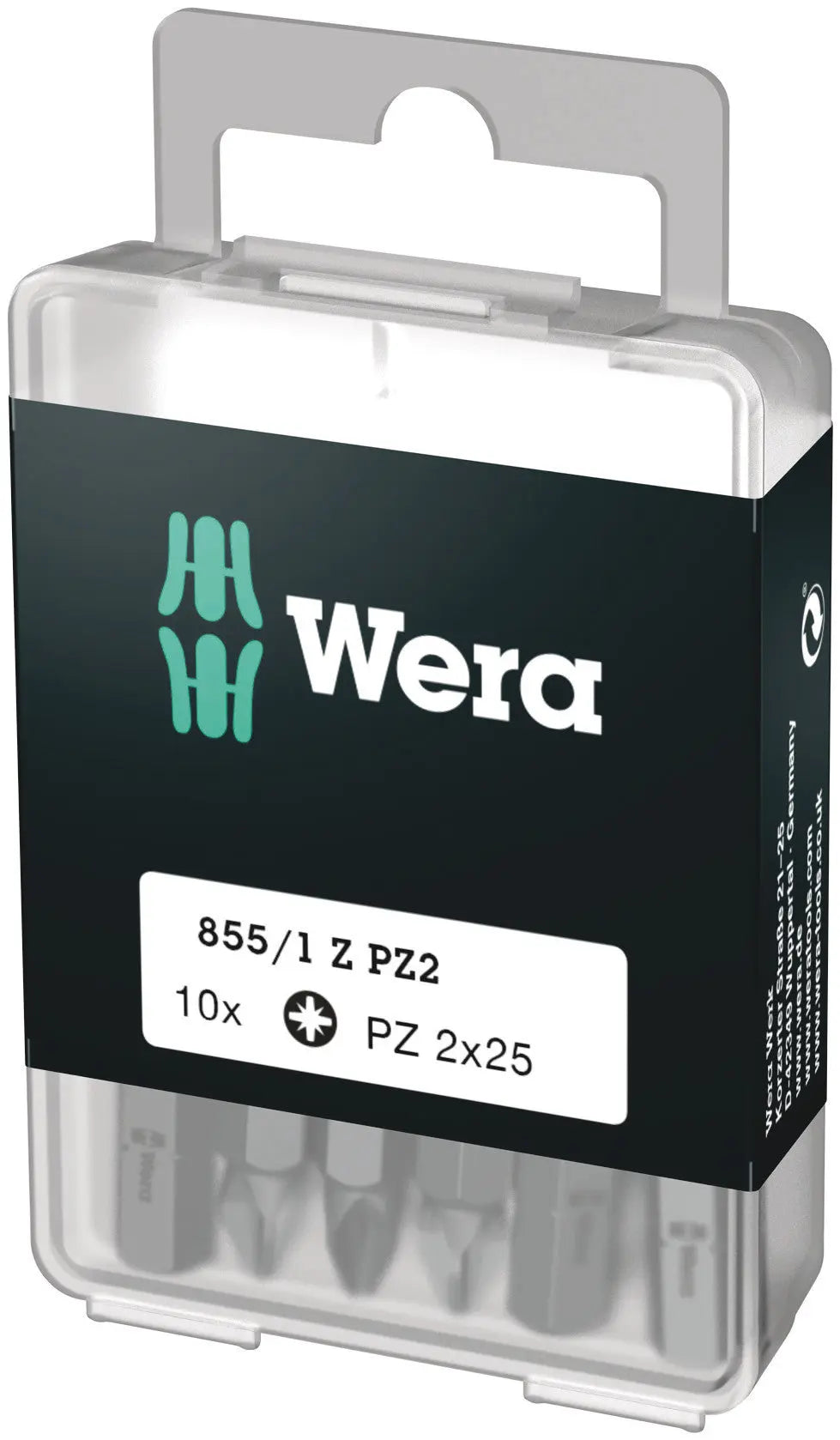 Wera 855/1 Z PZ 2 X 25 MM DIY-BOX POZIDRIV-BITS DIY-BOX 05072404001 Wera