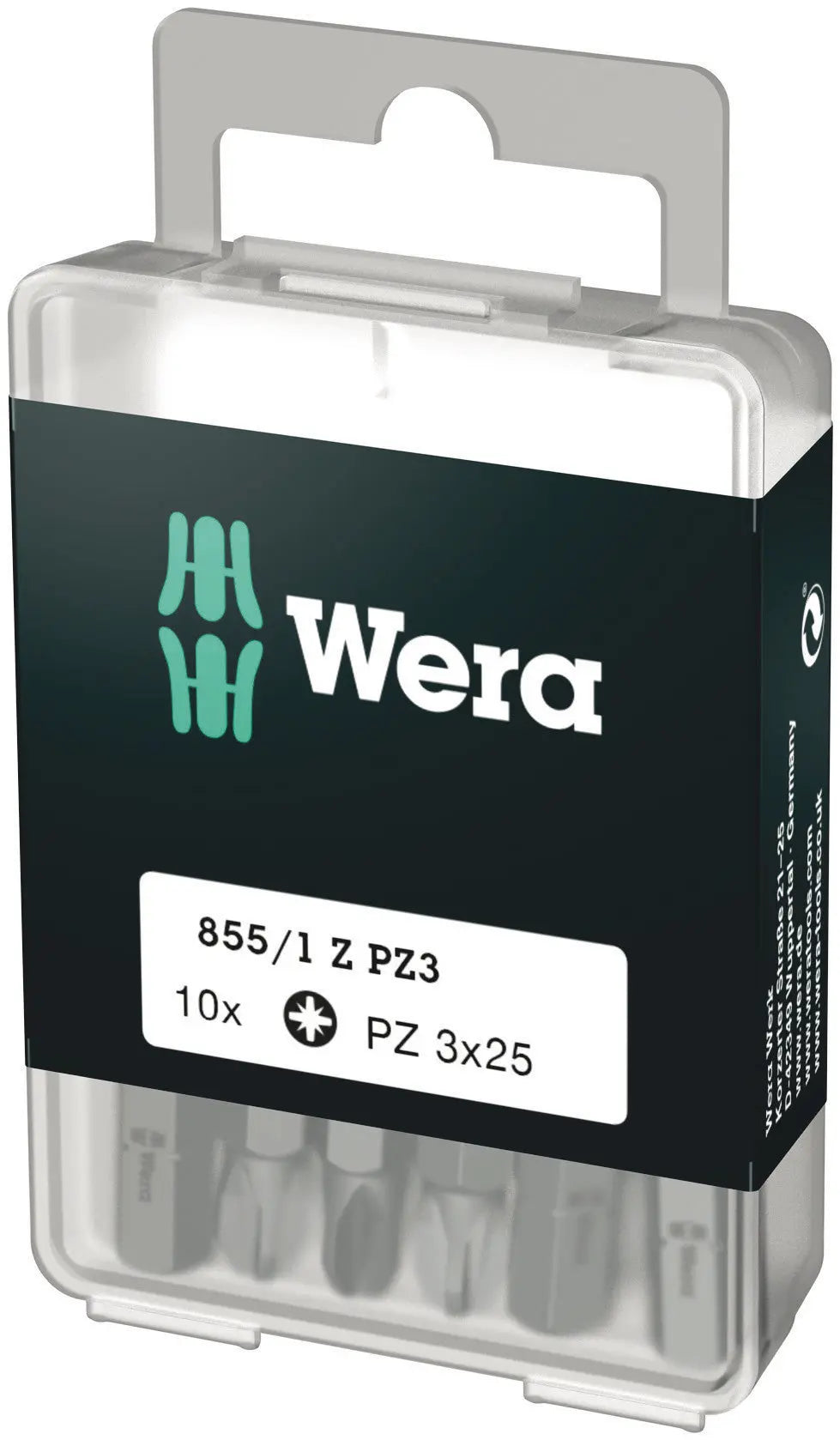 Wera 855/1 Z PZ 3 X 25 MM DIY-BOX POZIDRIV-BITS DIY-BOX 05072405001 Wera