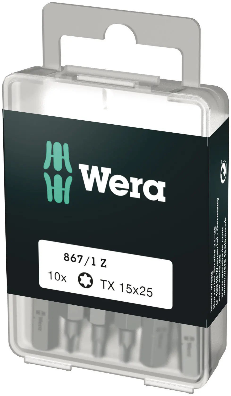 Wera 867/1 Z TX 15 X 25 MM DIY-BOX BITS FOR TORX SOCKET SCREWS DIY-BOX 05072407001 Wera