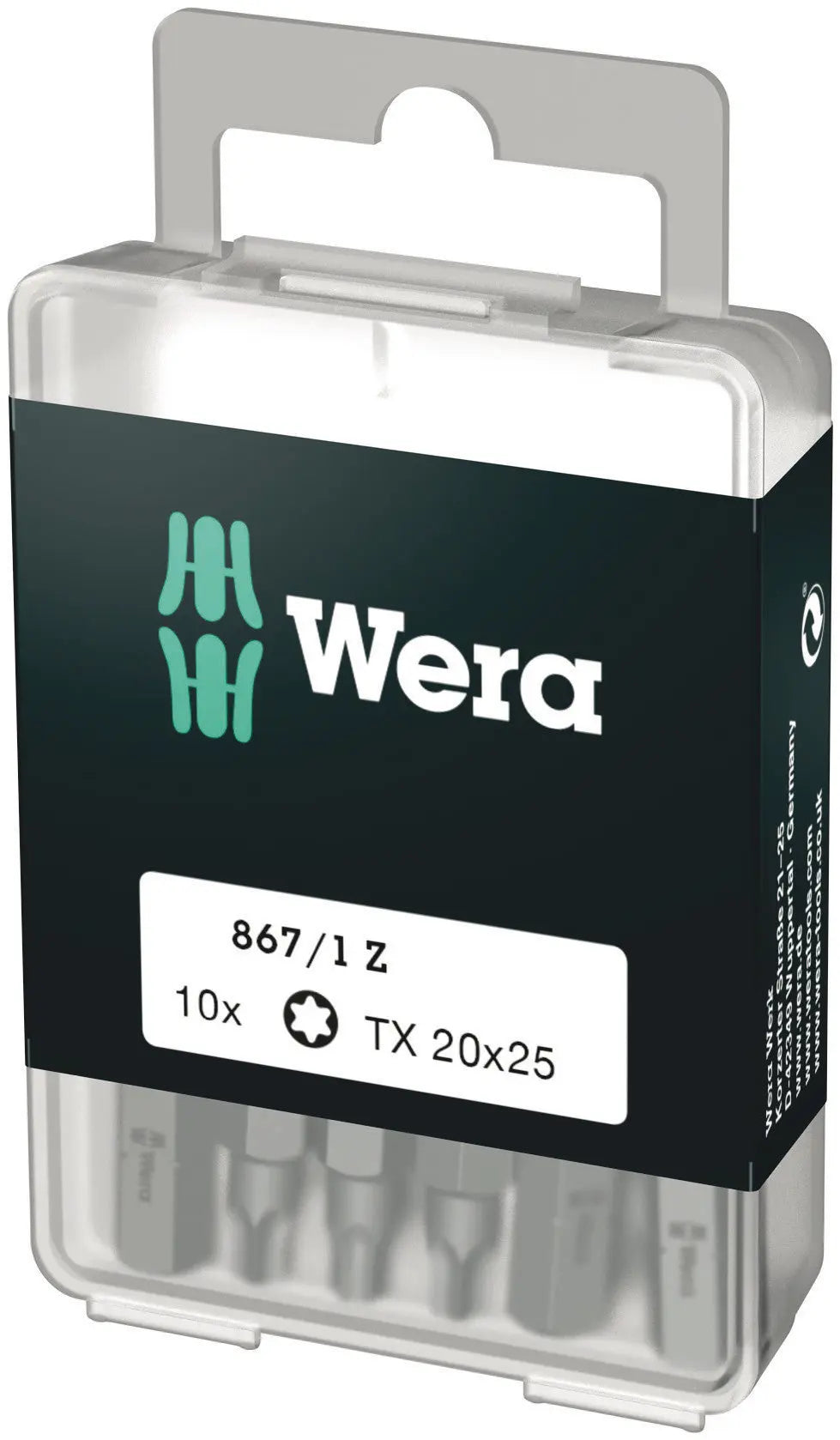 Wera 867/1 Z TX 20 X 25 MM DIY-BOX BITS FOR TORX SOCKET SCREWS DIY-BOX 05072408001 Wera
