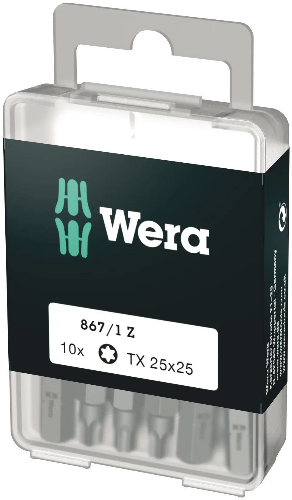 Wera 867/1 Z TX 25 X 25 MM DIY-BOX BITS FOR TORX SOCKET SCREWS DIY-BOX 05072409001 Wera