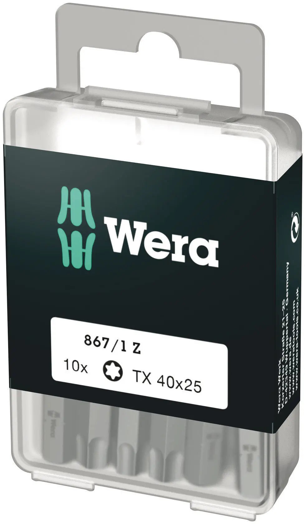 Wera 867/1 Z TX 40 X 25 MM DIY-BOX BITS FOR TORX SOCKET SCREWS DIY-BOX 05072412001 Wera
