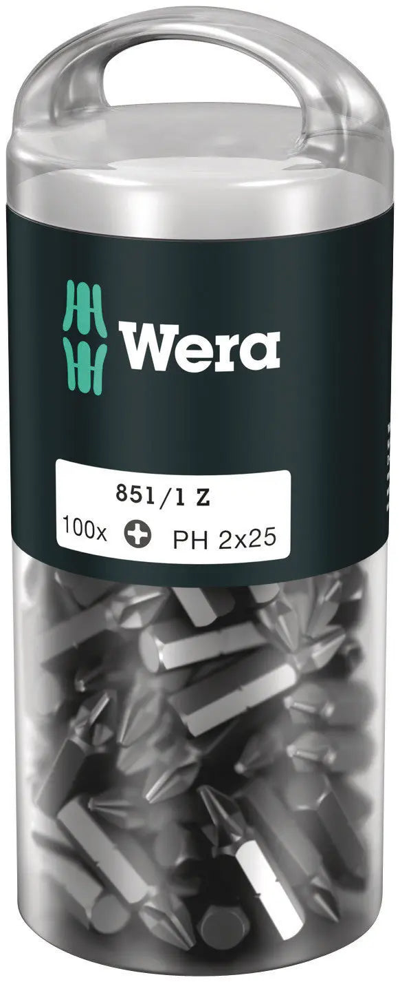 Wera 851/1 Z PH 2 X 25 MM DIY-BOX BITS FOR PHILLIPS SCREWS 05072441001 Wera