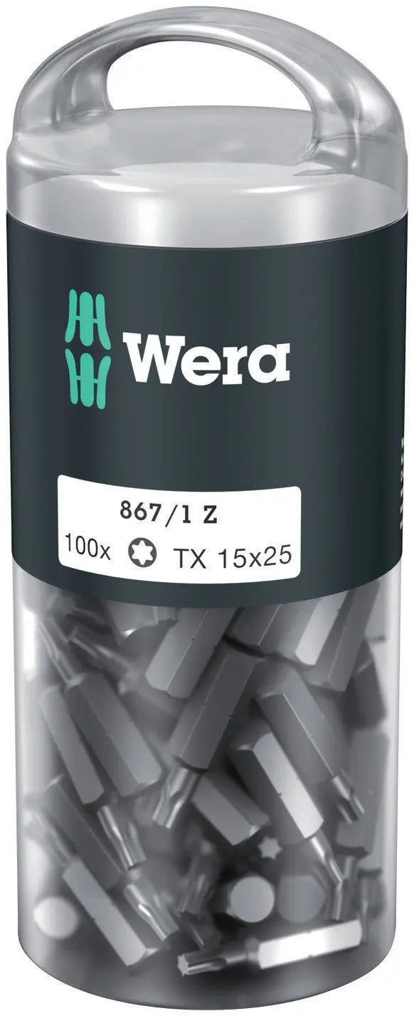 Wera 867/1 Z TX 15 X 25 MM DIY-BOX BITS FOR TORX SOCKET SCREWS 05072447001 Wera