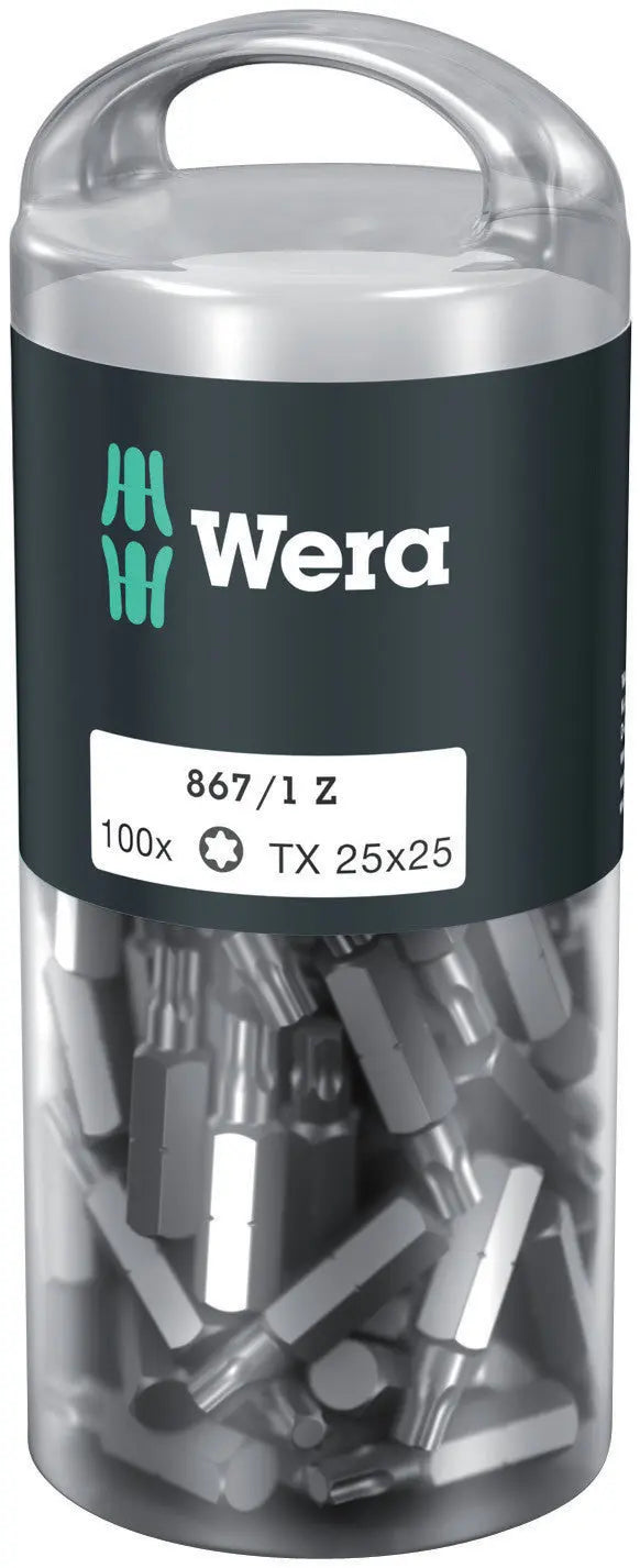 Wera 867/1 Z TX 25 X 25 MM DIY-BOX BITS FOR TORX SOCKET SCREWS 05072449001 Wera
