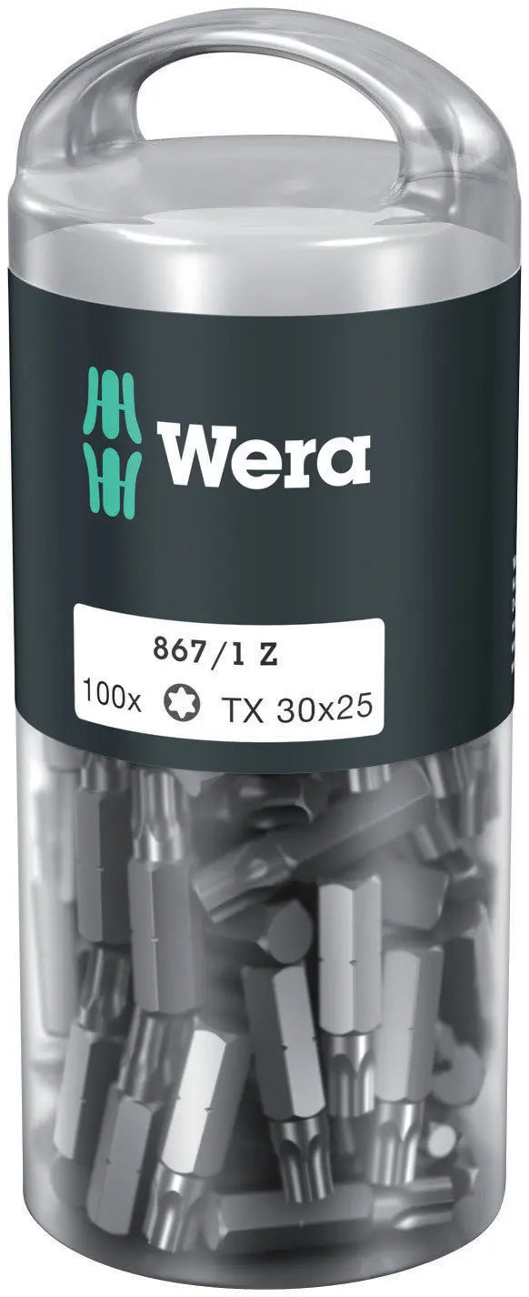 Wera 867/1 Z TX 30 X 25 MM DIY-BOX BITS FOR TORX SOCKET SCREWS 05072451001 Wera