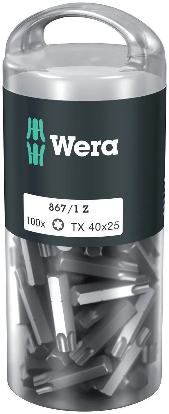 Wera 867/1 Z TX 40 X 25 MM DIY-BOX BITS FOR TORX SOCKET SCREWS 05072452001 Wera