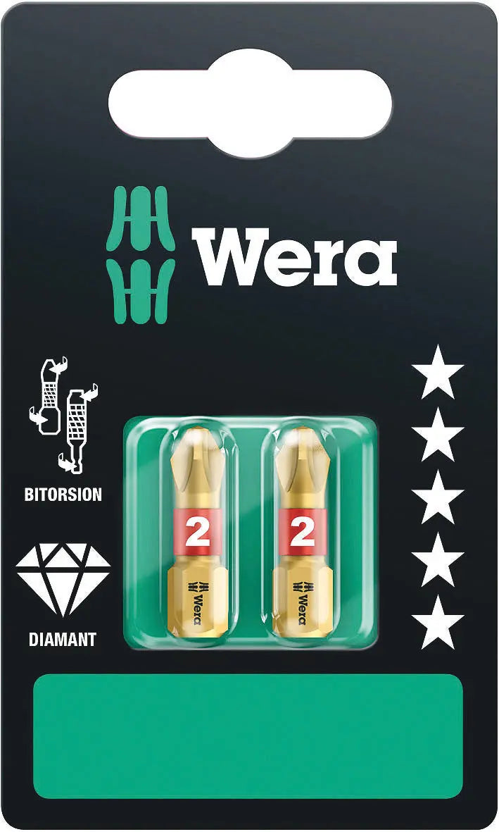 Wera 851/1 BDC PH 2 SET SB BITS ASSORTMENT 05073335001 Wera