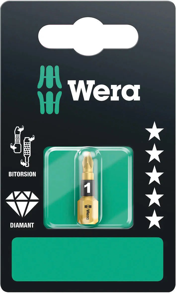 Wera 855/1 BDC PZ 1 X 25 MM SB BITS ASSORTMENT 05073336001 Wera