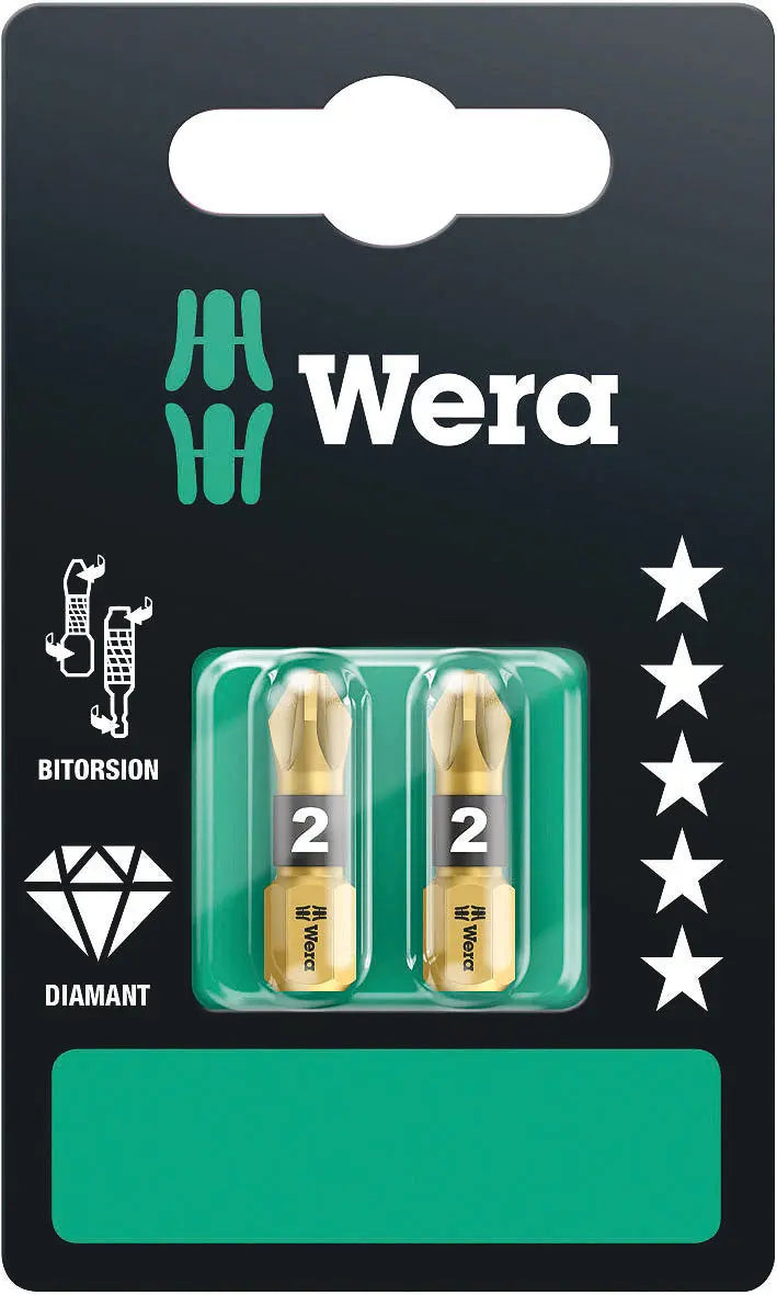 Wera 855/1 BDC PZ 2 SET SB BITS ASSORTMENT 05073339001 Wera