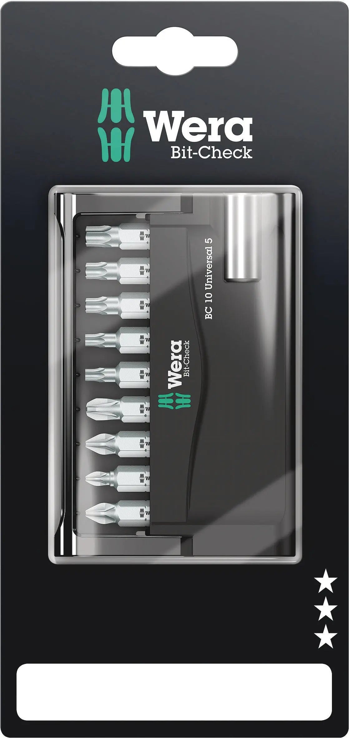 Wera BIT-CHECK 10 UNIVERSAL 5 SB BITS ASSORTMENT 05073416001 Wera