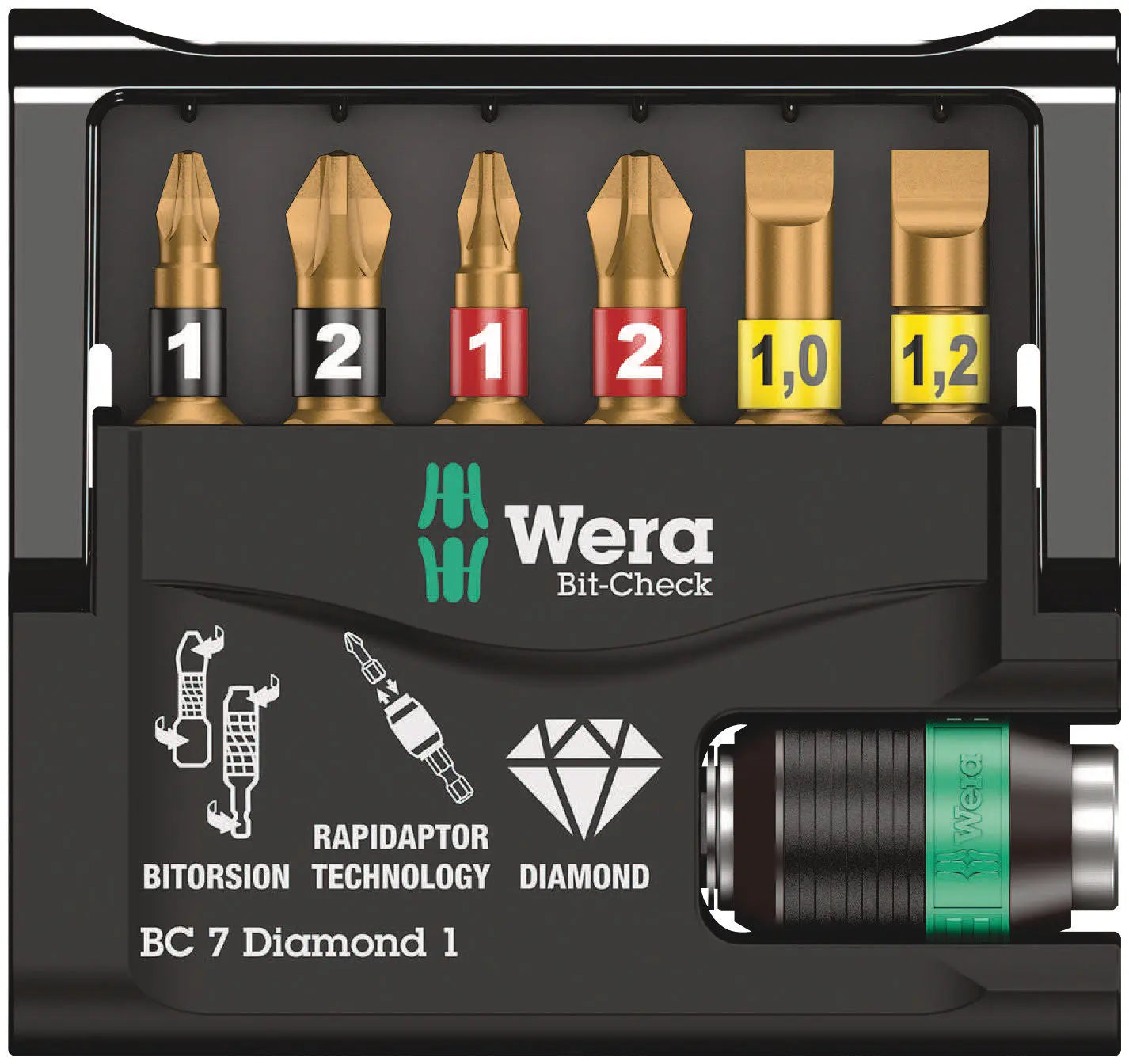 Wera BIT-CHECK 7 DIAMOND 1 SB BITS ASSORTMENT 05073419001 Wera