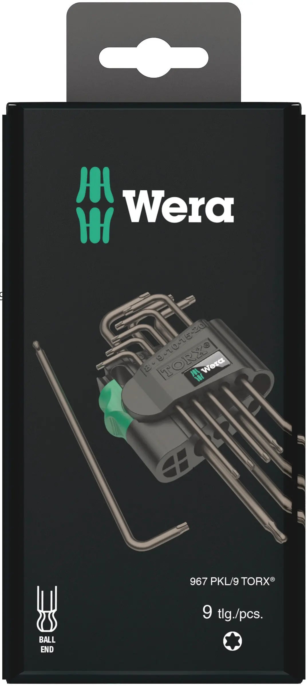 Wera 967 PKL/9 SB LONG ARM BALLPOINT-TORX KEY SET 05073598001 Wera