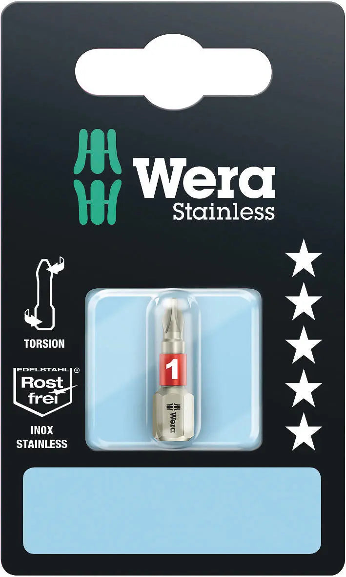 Wera 3851/1 TS PH 1 X 25 MM SB BITS FOR PHILLIPS SCREWS 05073610001 Wera